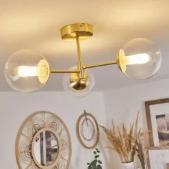 Plafonnier Yucao Or, 3 lumières