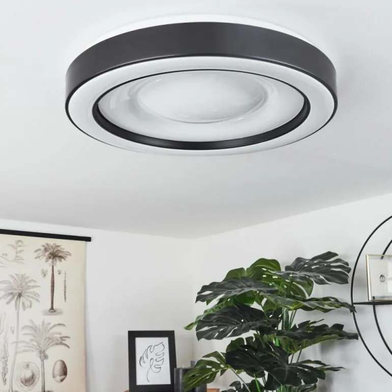 Plafonnier Zeballos LED Blanc, 1 lumière, Télécommandes, Changeur de couleurs