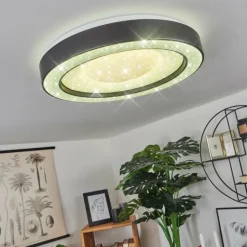 Plafonnier Zeballos LED Blanc, 1 lumière, Télécommandes, Changeur de couleurs