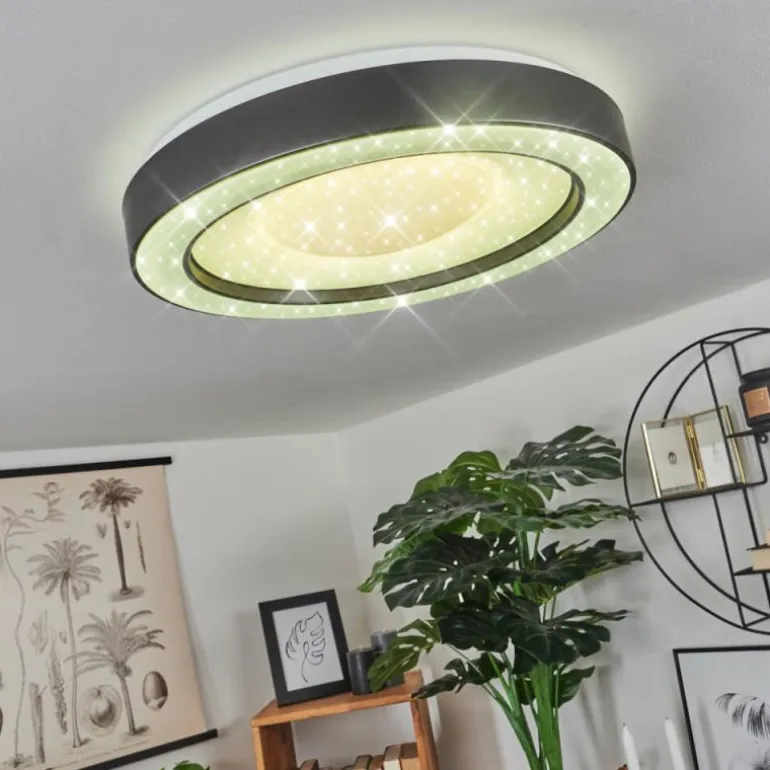Plafonnier Zeballos LED Blanc, 1 lumière, Télécommandes, Changeur de couleurs
