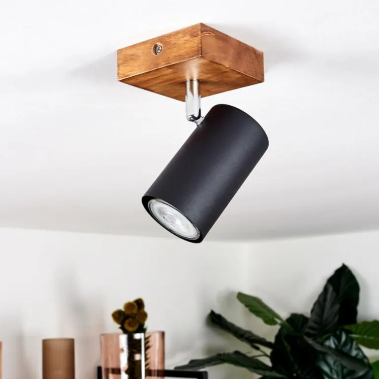 Plafonnier Zuoz Bois clair, 1 lumière
