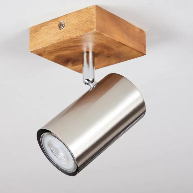 Plafonnier Zuoz Bois clair, 1 lumière