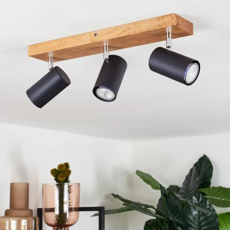 Plafonnier Zuoz Bois clair, 3 lumières