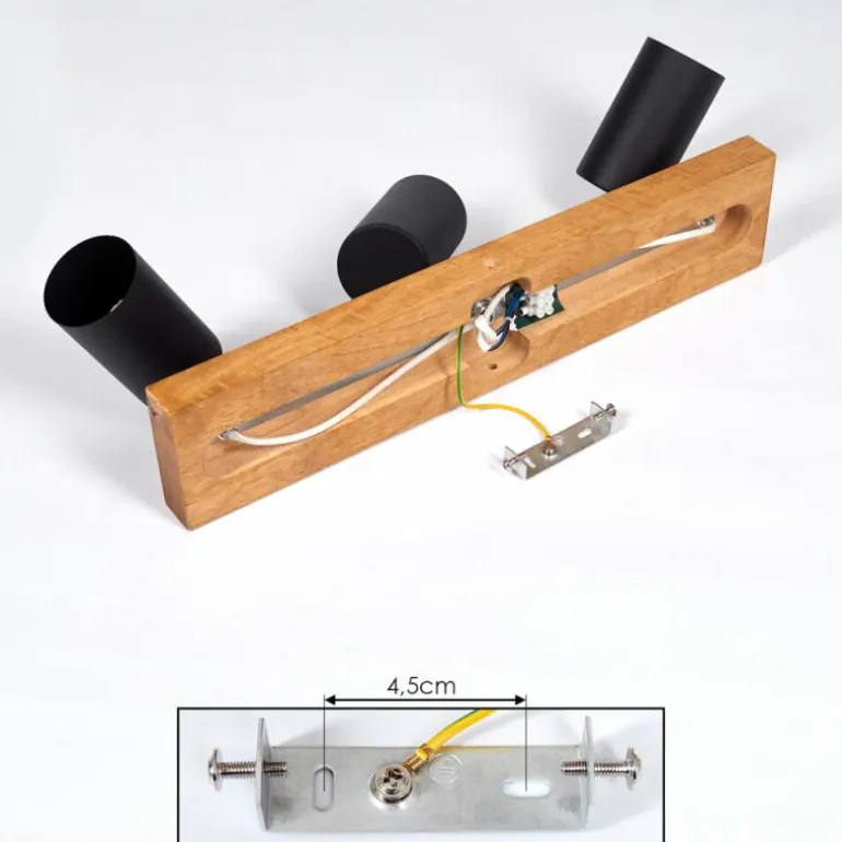 Plafonnier Zuoz Bois clair, 3 lumières