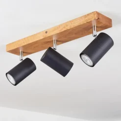 Plafonnier Zuoz Bois clair, 3 lumières
