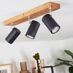 Plafonnier Zuoz Bois clair, 3 lumières