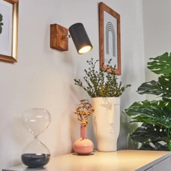 Plafonnier Zuoz Bois clair, 1 lumière