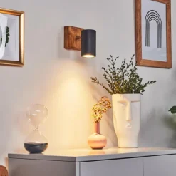 Plafonnier Zuoz Bois clair, 1 lumière