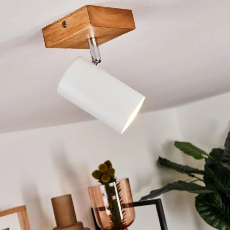 Plafonnier Zuoz Bois clair, 1 lumière