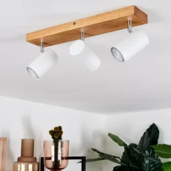 Plafonnier Zuoz Bois clair, 3 lumières