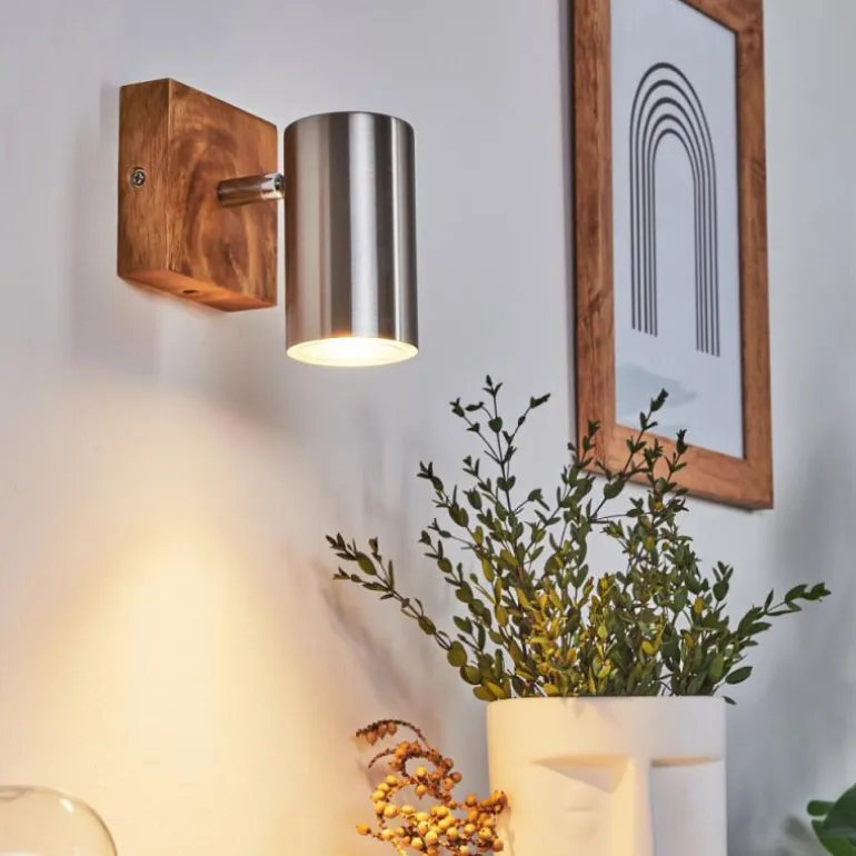 Plafonnier Zuoz Bois clair, 1 lumière