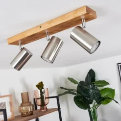 Plafonnier Zuoz Bois clair, 3 lumières
