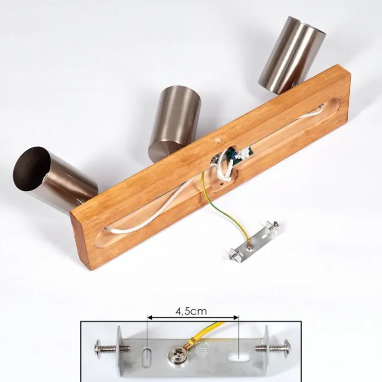 Plafonnier Zuoz Bois clair, 3 lumières