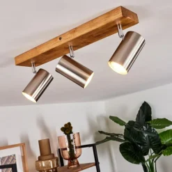 Plafonnier Zuoz Bois clair, 3 lumières