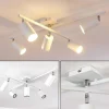 Plafonnier Zuoz Chrome, Blanc, 5 lumières