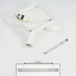 Plafonnier Zuoz Chrome, Blanc, 4 lumières