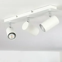 Plafonnier Zuoz Chrome, Blanc, 3 lumières