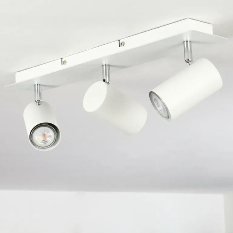 Plafonnier Zuoz Chrome, Blanc, 3 lumières