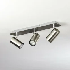 Plafonnier Zuoz Chrome, Nickel mat, 3 lumières