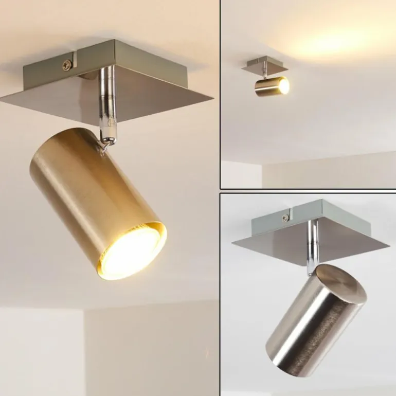 Plafonnier Zuoz Nickel mat, 1 lumière
