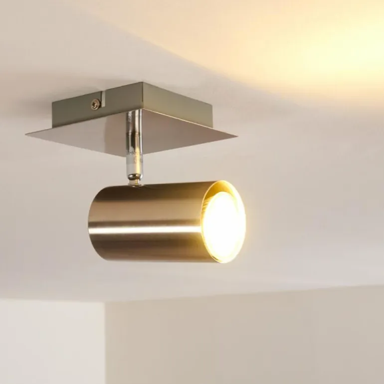 Plafonnier Zuoz Nickel mat, 1 lumière
