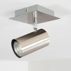 Plafonnier Zuoz Nickel mat, 1 lumière