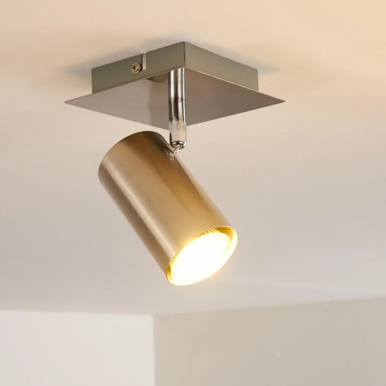 Plafonnier Zuoz Nickel mat, 1 lumière