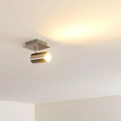 Plafonnier Zuoz Nickel mat, 1 lumière