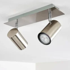 Plafonnier Zuoz Nickel mat, 2 lumières