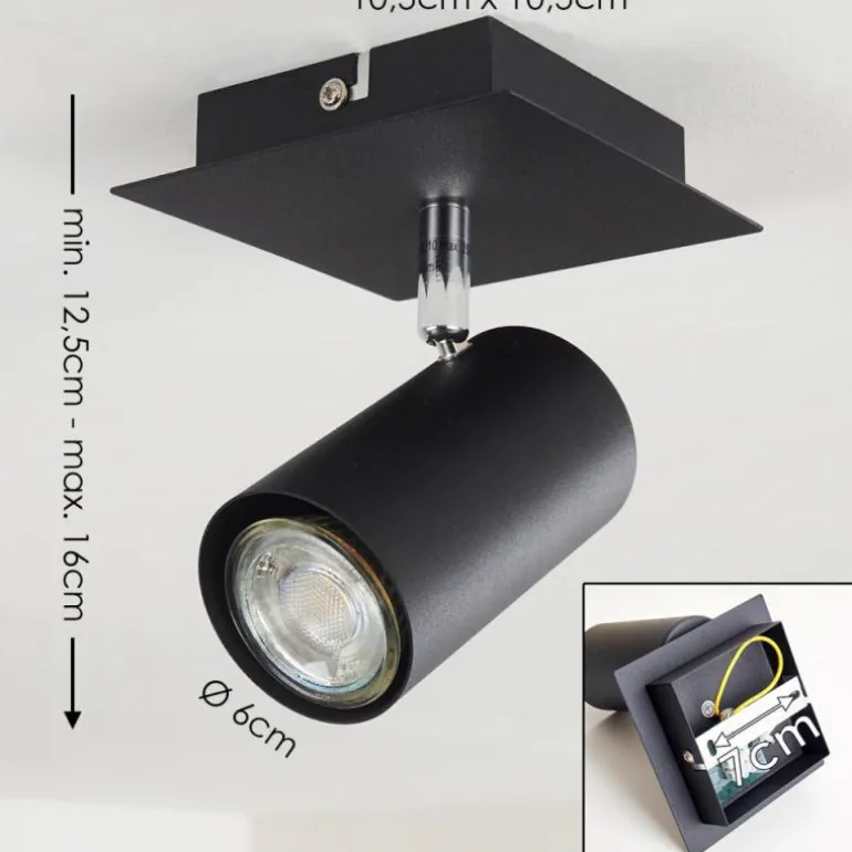 Plafonnier Zuoz Noir, 1 lumière