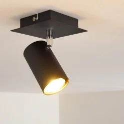 Plafonnier Zuoz Noir, 1 lumière