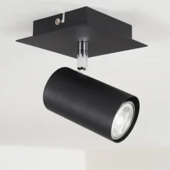 Plafonnier Zuoz Noir, 1 lumière