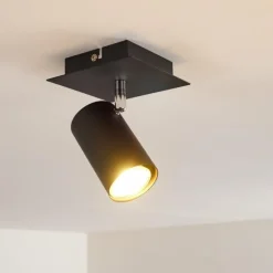Plafonnier Zuoz Noir, 1 lumière