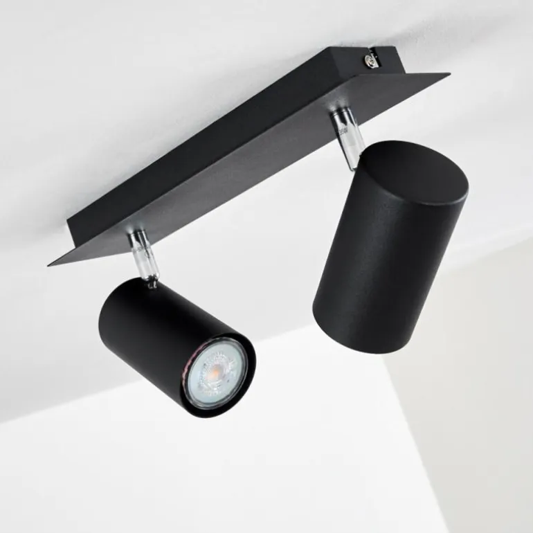 Plafonnier Zuoz Noir, 2 lumières