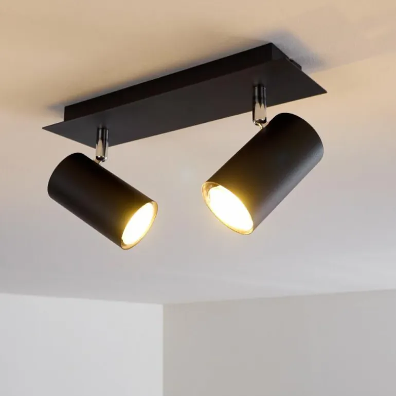 Plafonnier Zuoz Noir, 2 lumières