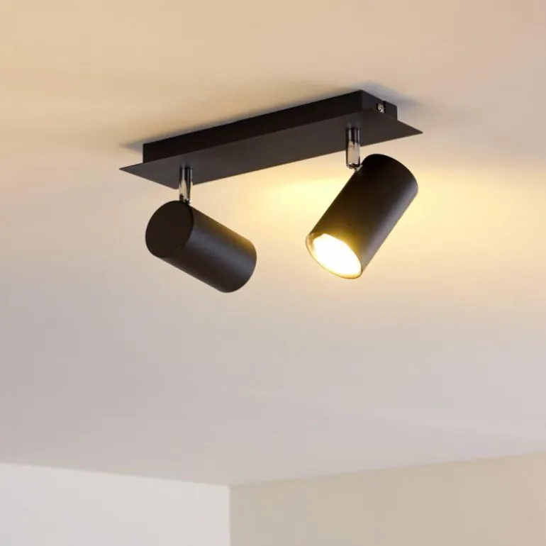 Plafonnier Zuoz Noir, 2 lumières