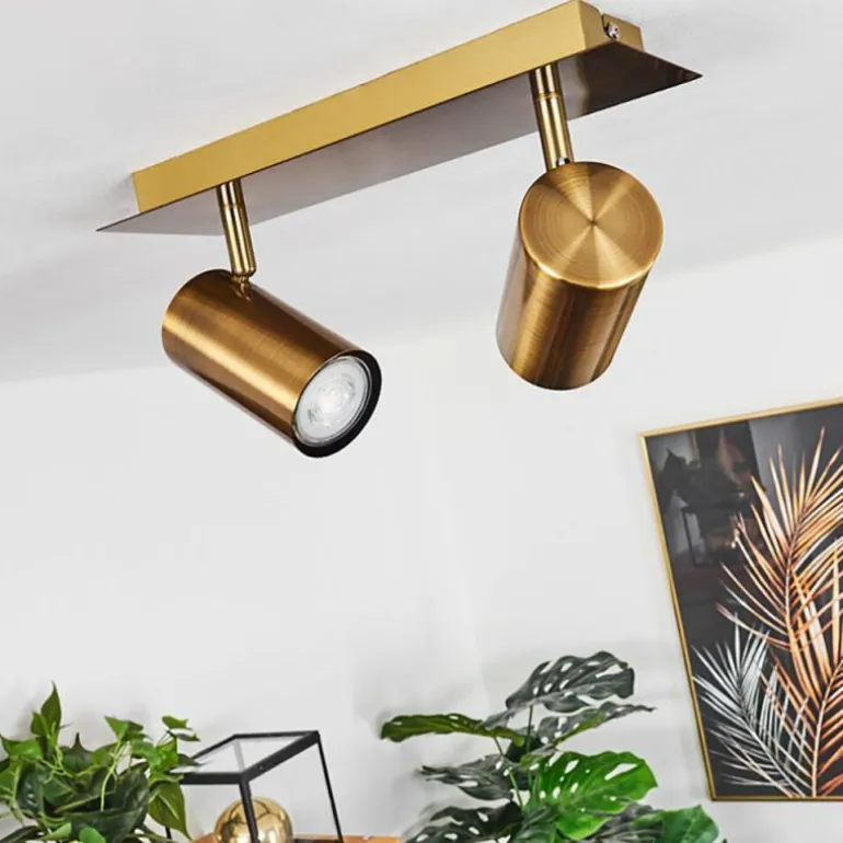 Plafonnier Zuoz Vieux laiton, 2 lumières