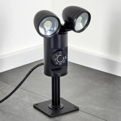 Plingshult Luminaire extérieur, Pieu, Eclairage de chemin LED Noir, 2 lumières