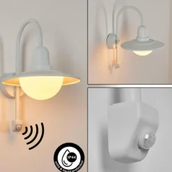 Pohei Lampe murale d´extérieur Blanc, 1 lumière, Détecteur de mouvement