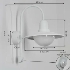 Pohei Lampe murale d´extérieur Blanc, 1 lumière, Détecteur de mouvement