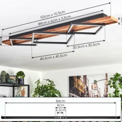 Pompu Plafonnier LED Brun foncé, Noir, 1 lumière
