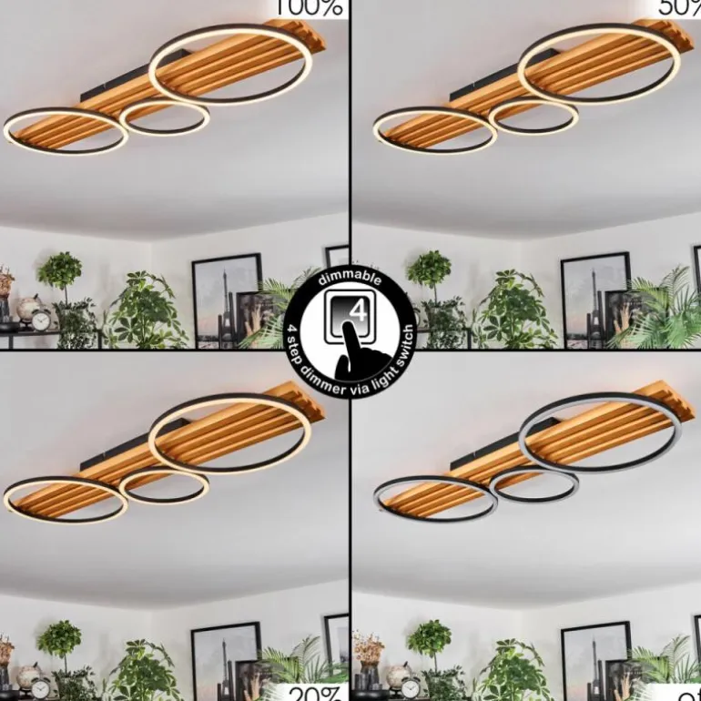 Pompu Plafonnier LED Écru, Noir, 1 lumière