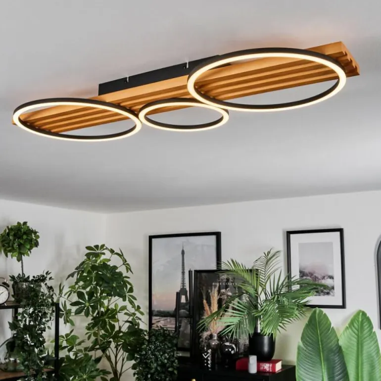 Pompu Plafonnier LED Écru, Noir, 1 lumière