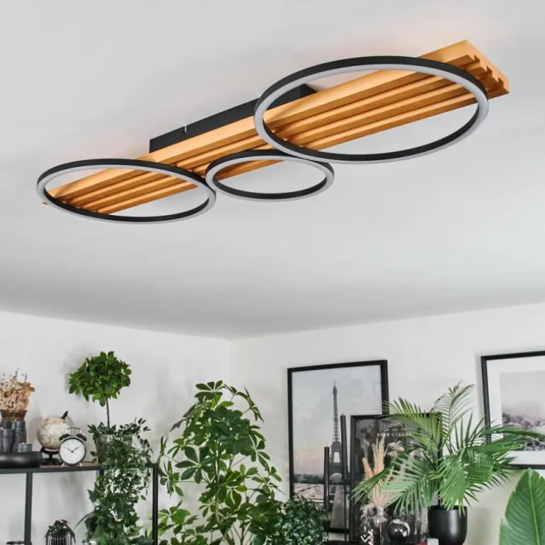Pompu Plafonnier LED Écru, Noir, 1 lumière