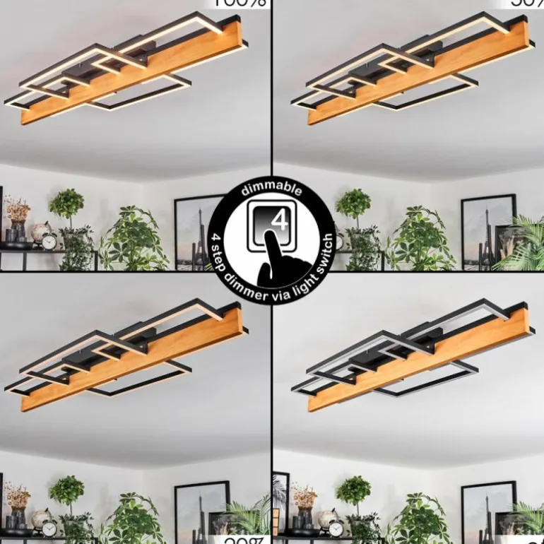 Pompu Plafonnier LED Écru, Noir, 1 lumière