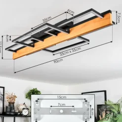 Pompu Plafonnier LED Écru, Noir, 1 lumière