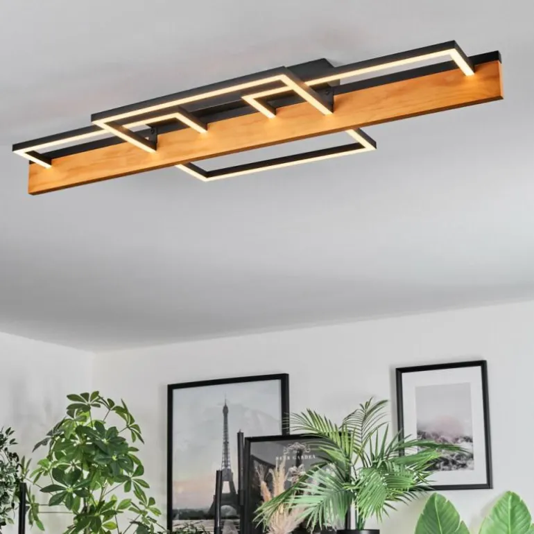 Pompu Plafonnier LED Écru, Noir, 1 lumière