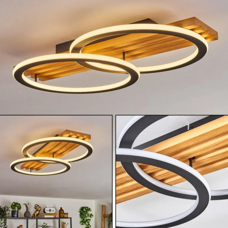 Pompu Plafonnier LED Écru, Noir, 1 lumière