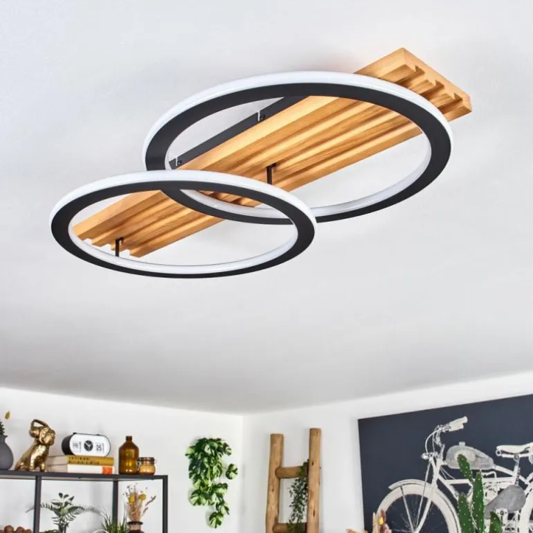 Pompu Plafonnier LED Écru, Noir, 1 lumière