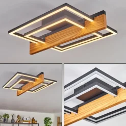 Pompu Plafonnier LED Écru, Noir, 1 lumière